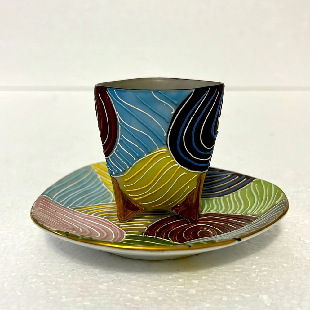 Vintage 1950s Lenwile Ardalt Moriage teacup and saucer set. - Picture 4 of 11